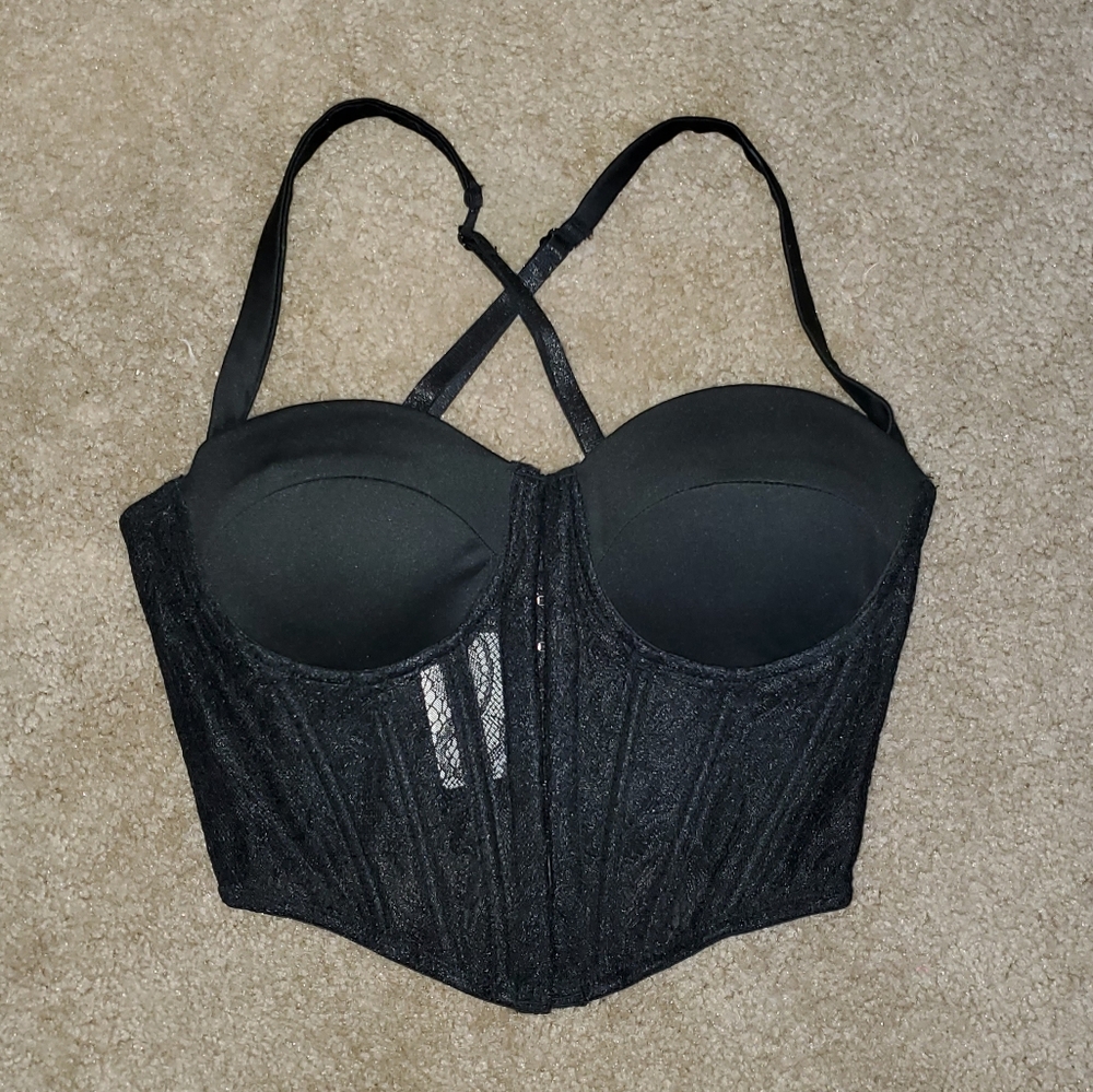 NWT Windsor Black Lace Corset Bustier Sz XS